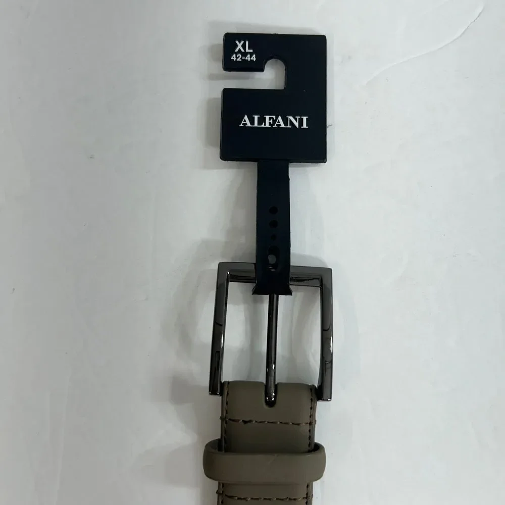 Alfani Rubberized Faux Leather‎ Belt Mens XL 42-44 Taupe